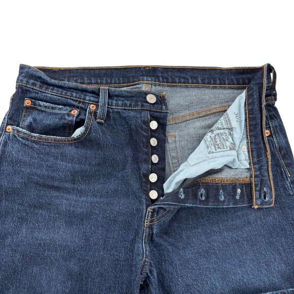 Levi Women's 501 Dark Wash High-Rise Straight Leg Denim Jeans Size 32 x 32 - Picture 5 of 16